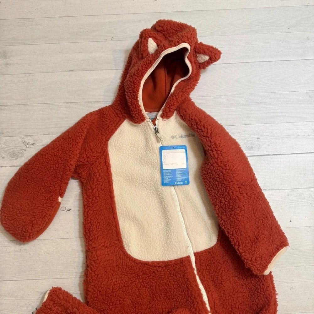 Columbia baby‎ Sherpa fleece fox bunting 18/24 months NEW